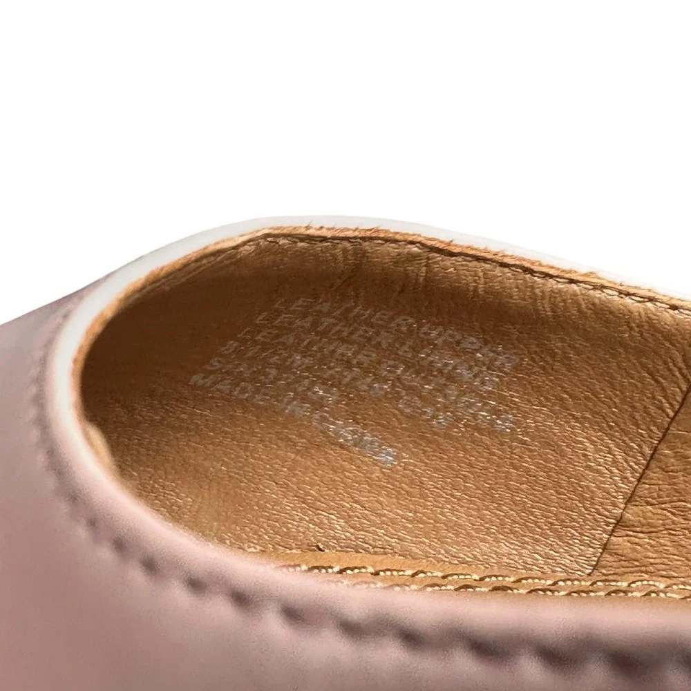 Tory Burch W 8.5 Elizabeth Kitten Pump Nude Blush Sea Shell Pink Pointed Leather